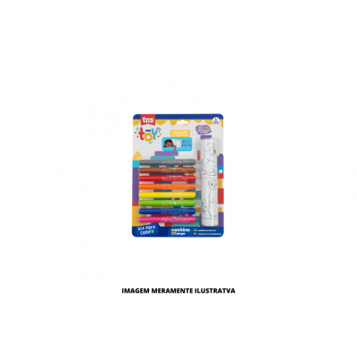 KIT PARA COLORIR - BAZZE - TOY 8 HIDROCORES MAIS 9 PEÇAS